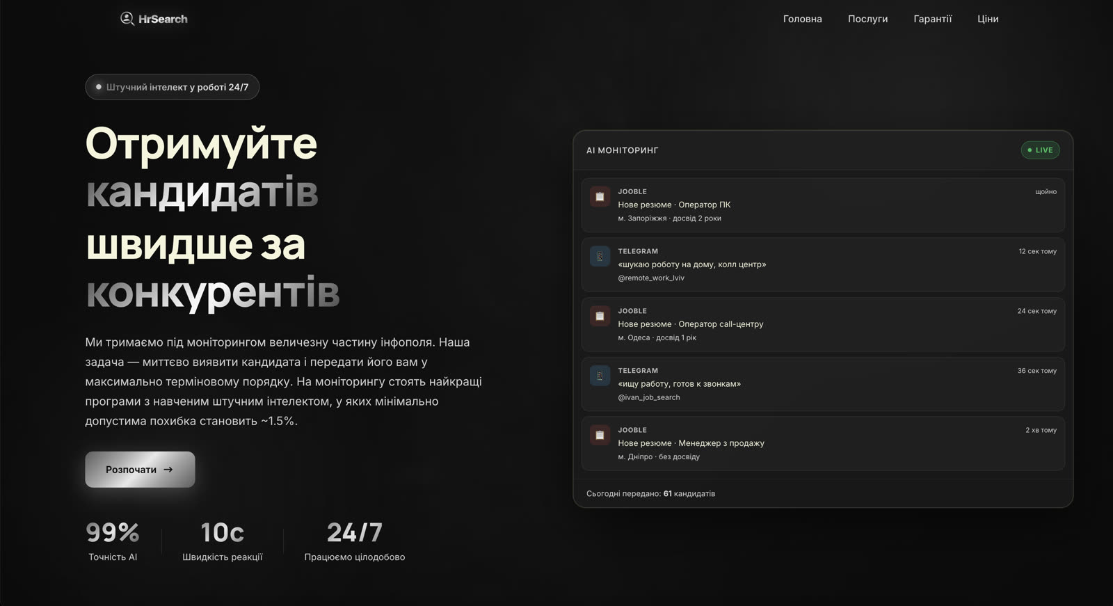 HrSearch — AI моніторинг кандидатів
